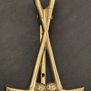 Vintage Cast Brass Double Golf Club Door Knocker Made In The USA pre-owned